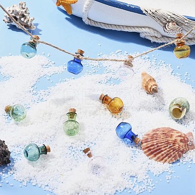 10Pcs 5 Colors Round Glass Cork Bottles Ornament GLAA-FS0001-73-1