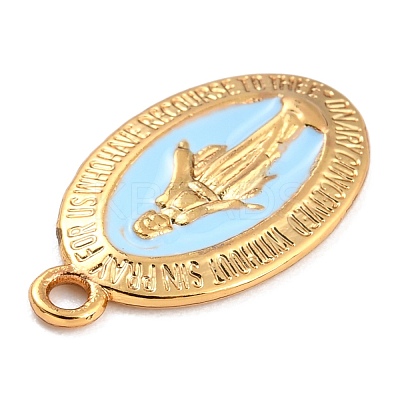 Golden Alloy Enamel Pendants KK-P197-16E-1