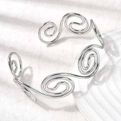 304 Stainless Steel Cuff Bangles for Women LS-BJEW-Z150-01P-01-1