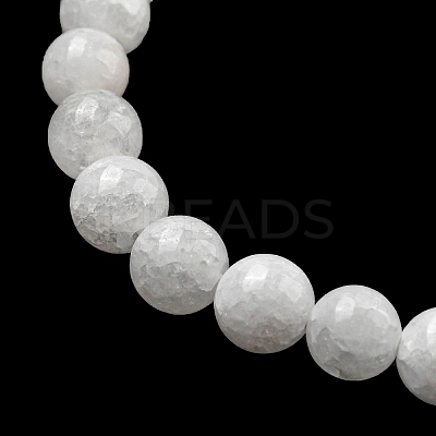 Natural White Jade Round Beaded Stretch Bracelets BJEW-F202-06-01-1