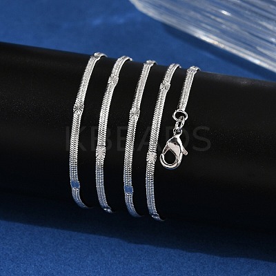 2.5mm Rack Plating Brass Herringbone Chain Necklaces for Women Men MAK-L044-19P-1