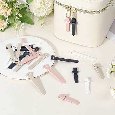 24Pcs 4 Colors Imitation Leather Zipper Pull Fixer Replacement for Tab Luggage Purse Repair Accessories DIY-GF0011-62A-1