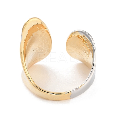 Brass Wide Open Cuff Ring for Women RJEW-C102-16GP-1