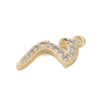 Rack Plating Brass Micro Pave Clear Cubic Zirconia Pendants KK-A224-03M-G-1