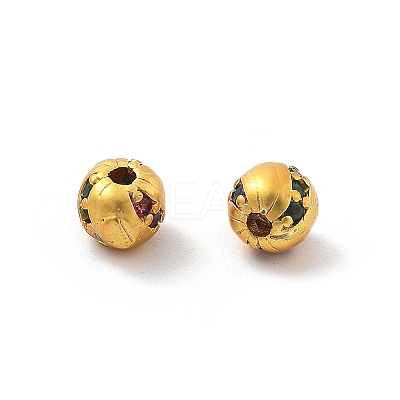 Brass Micro Pave Cubic Zirconia Beads KK-R216-08G-01-1