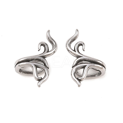 Plant 316 Stainless Steel Non- Piercing Cartilage Earrings AJEW-C044-10AS-1