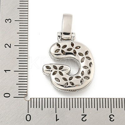 Brass Micro Pave Clear Cubic Zirconia Pendants KK-B099-01P-G-1