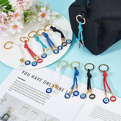 10Pcs 5 Colors Core Parachute Cords Keychain KEYC-GO00018-1