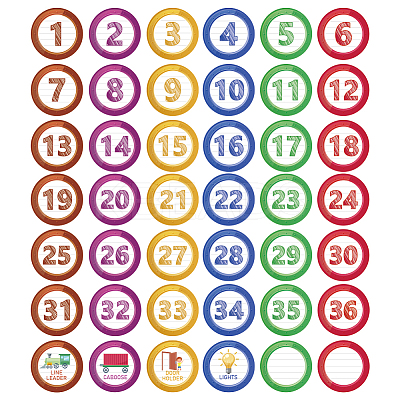42Pcs Number Theme Self-Adhesive Paper Decorative Stickers DIY-WH0646-010-1
