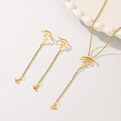 Elegant Vintage Metal Fringe Necklace Earrings Set for Women. DM0559-1