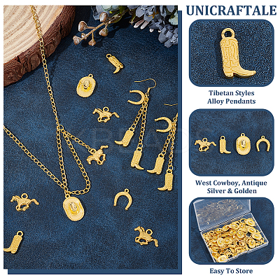 80Pcs 4 Tibetan Styles Alloy Pendants FIND-UN0004-28A-1