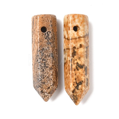Natural Picture Jasper Pointed Pendants G-D460-01D-1