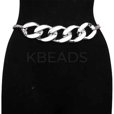 Alloy Chunky Cuban Link Chain Belts for Dress FS-WG9B36C-02-1