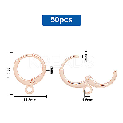 50Pcs Brass Huggie Hoop Earring Findings KK-PH0005-25-1