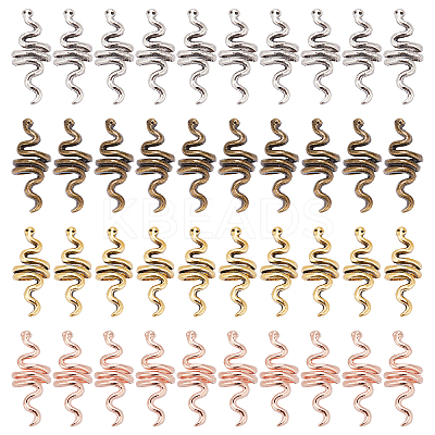 40Pcs 4 Colors Zinc Alloy Hair Braid Rings Beads PALLOY-PH0001-89-1