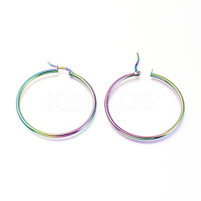201 Stainless Steel Big Hoop Earrings EJEW-A052-20B-M-1