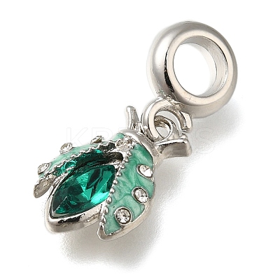Rack Plating Alloy Enamel European Dangle Charms PALLOY-A009-16P-1