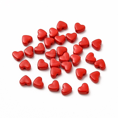 Heart Spray Painted Alloy Beads FIND-G053-01I-1