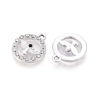 Rack Plating Alloy Rhinestone Pendants PALLOY-T091-22A-G-1-1
