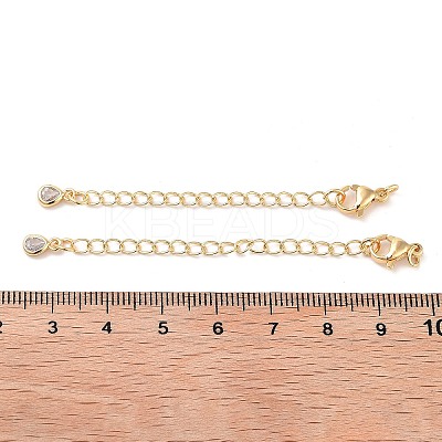 Brass with Cubic Zirconia Chain Extender KK-B102-41G-1