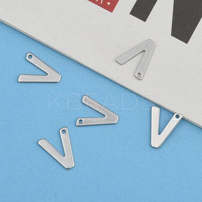 Tarnish Resistant 304 Stainless Steel Letter Charms STAS-O072-V-1