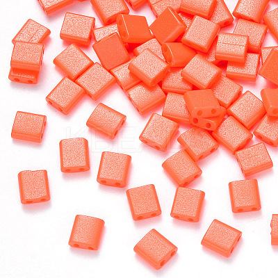 FGB 2-Hole Baking Paint Glass Seed Beads SEED-S031-L-406-1