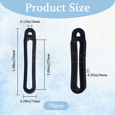 70Pcs Anti-Lost Silicone Pendant SIL-GF0001-36C-1