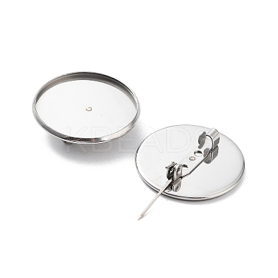 Non-Tarnish 304 Stainless Steel Brooch Base Settings FIND-D035-04E-P-1