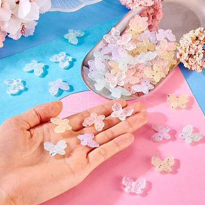50Pcs 5 Colors Marbled Stone Style Opaque Acrylic Beads OACR-TA0003-64-1