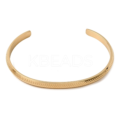 304 Stainless Steel Textured Open Cuff Bangles for Women SA-CBAC920-11G-1