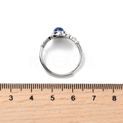 Natural Lapis Lazuli Finger Rings RJEW-A084-03P-08-1