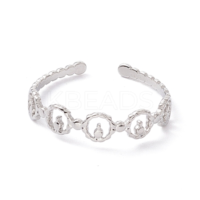 Non-Tarnish 304 Stainless Steel Ring Wrap Open Cuff Ring for Women RJEW-H107-01P-1