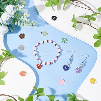 12Pcs 12 Style 304 Stainless Steel Enamel Pendants STAS-NB0001-30-1