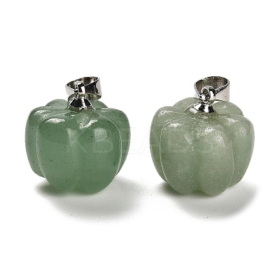 Natural Green Aventurine Pumpkin Charms G-K338-27P-06-1