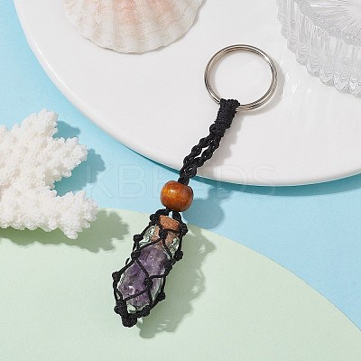 Natural Amethyst Wishing Bottle Keychain KEYC-JKC00726-02-1