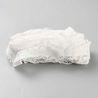 15 Yards Hollow Cotton Embroidery Flower Ribbon OCOR-WH0101-40A-1