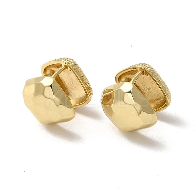 Brass Rhombus Hoop Earrings for Women EJEW-E275-06G-1
