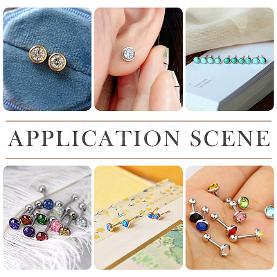 32Pcs 8 Styles 304 Stainless Steel Stud Earring Findings STAS-TA0002-97-1