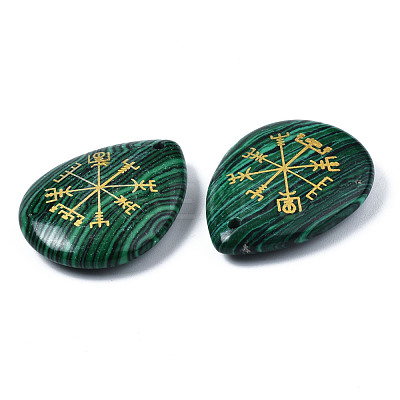 Synthetic Malachite Pendants G-T122-72G-1