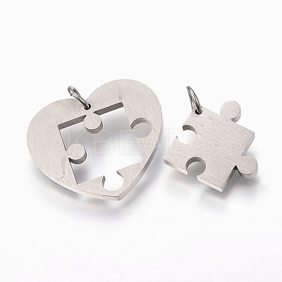 Non-Tarnish 304 Stainless Steel Split Pendants LS-STAS-F168-12P-1