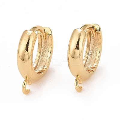 Rack Plating Eco-friendly Brass Chunky Hoop Earring Findings X-KK-D075-02G-RS-1