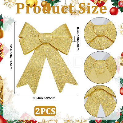 Christmas PVC Glitter Bowknot AJEW-SP0003-72B-02-1