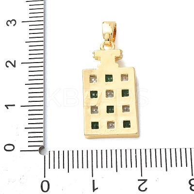 Brass Pave Green Cubic Zirconia Pendants KK-C264-14A-G-1