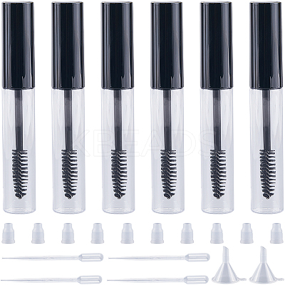 10Pcs DIY Plastic Empty Eyelash Bottle with 4Pcs 2ml Disposable Plastic Dropper with 2Pcs Mini Transparent Plastic Funnel Hopper MRMJ-GF0001-53A-1