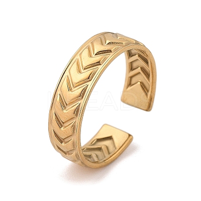 Arrow 304 Stainless Steel Open Cuff Ring for Women LS-RJEW-M049-01G-06-1