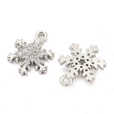 Brass Micro Pave Clear Cubic Zirconia Pendants X-FIND-Z044-09P-1