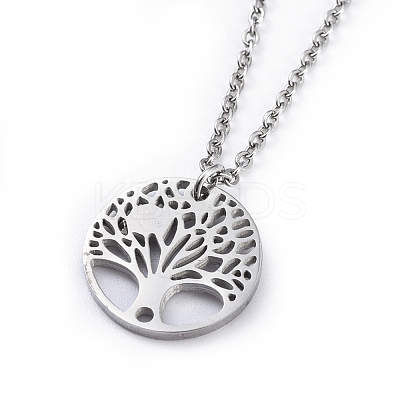 Stainless Steel Pendants Necklaces NJEW-JN02420-1