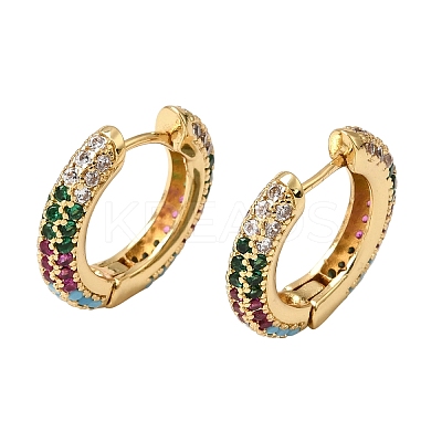 Brass Micro Pave Cubic Zirconia Hoop Earrings KK-CBA8324-24G-03-1