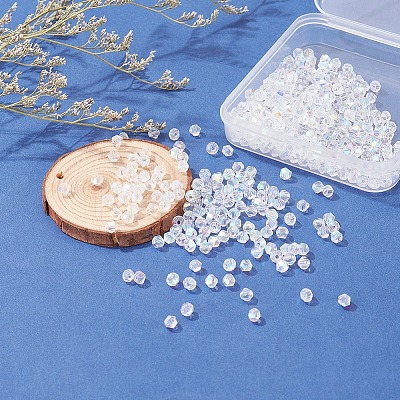 500Pcs Faceted Bicone Electroplate Glass Beads Strands EGLA-YW0001-08-1