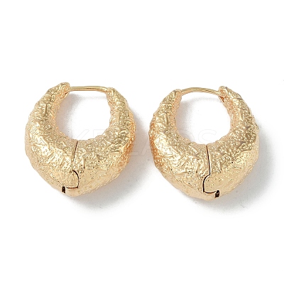 Texture Rings Brass Hoop Earrings for Women EJEW-H006-06C-G-1